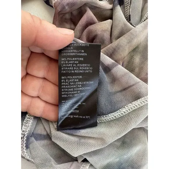 Urban Outfitters Shirt Womens Small Gray Womens Tie-Dye Mesh Top Y2K Cropped 90s - Picture 10 of 11